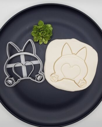 Corgi Butt heart shape cookie cutter - dog bum Clay fondant party pet
