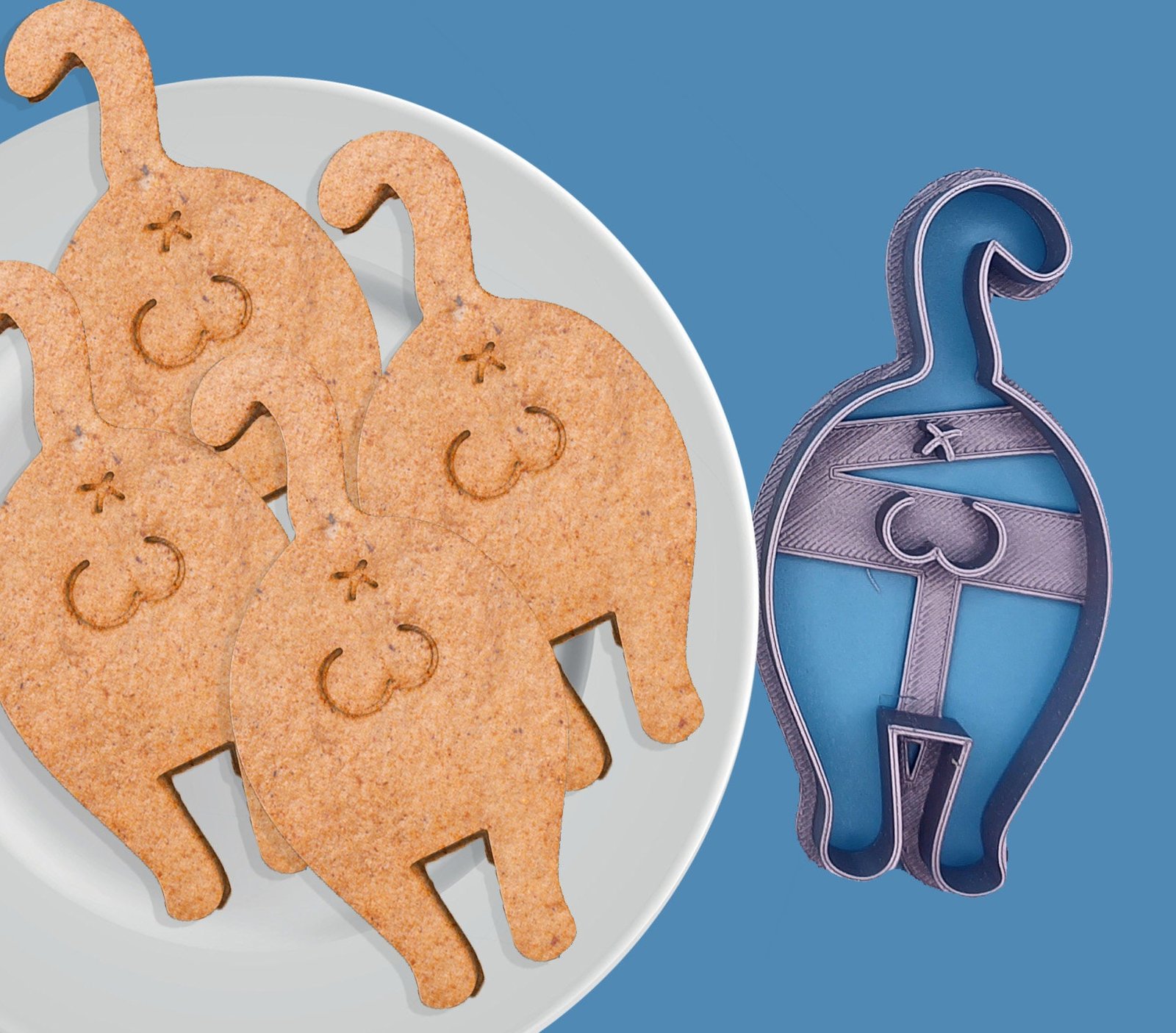 Kitty Butt Cookie Cutter - Adorable Cat Bum Shape, Friendly roll buttocke, Only, 4-inch Baking Tool - Image 3
