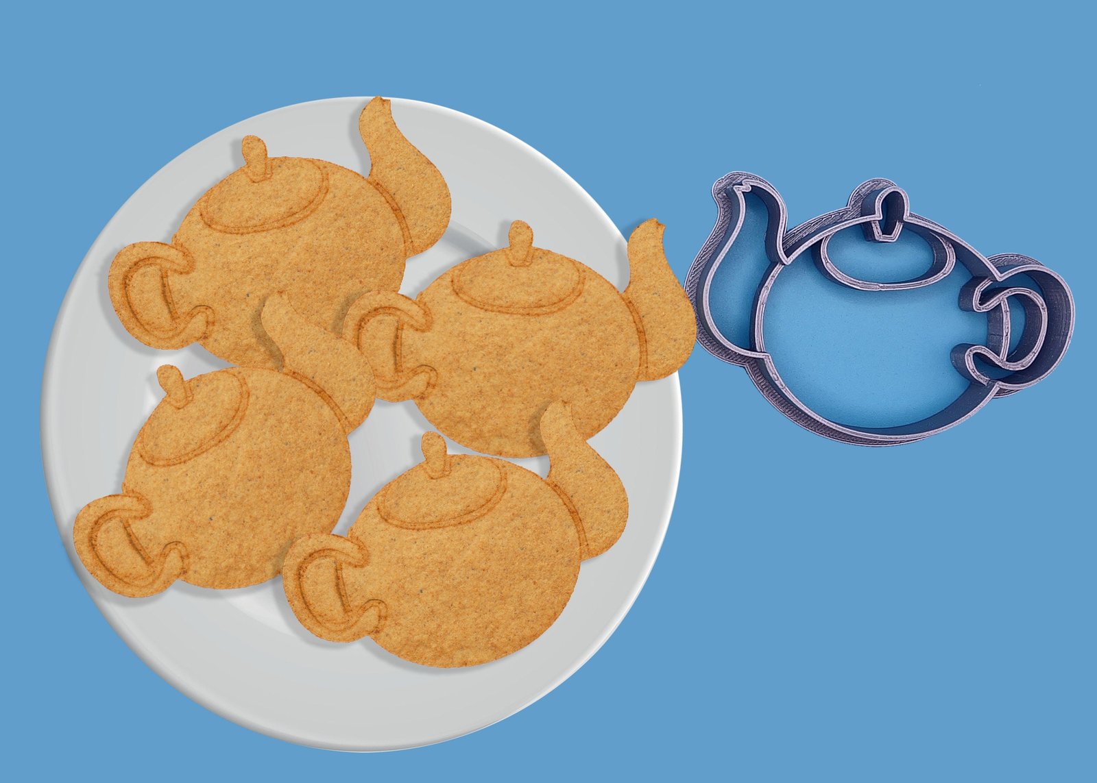 Vintage Teapot Cookie Cutter, Tea Party Baking Tool, Bridal Shower Fondant and Clay Cutter - Image 3