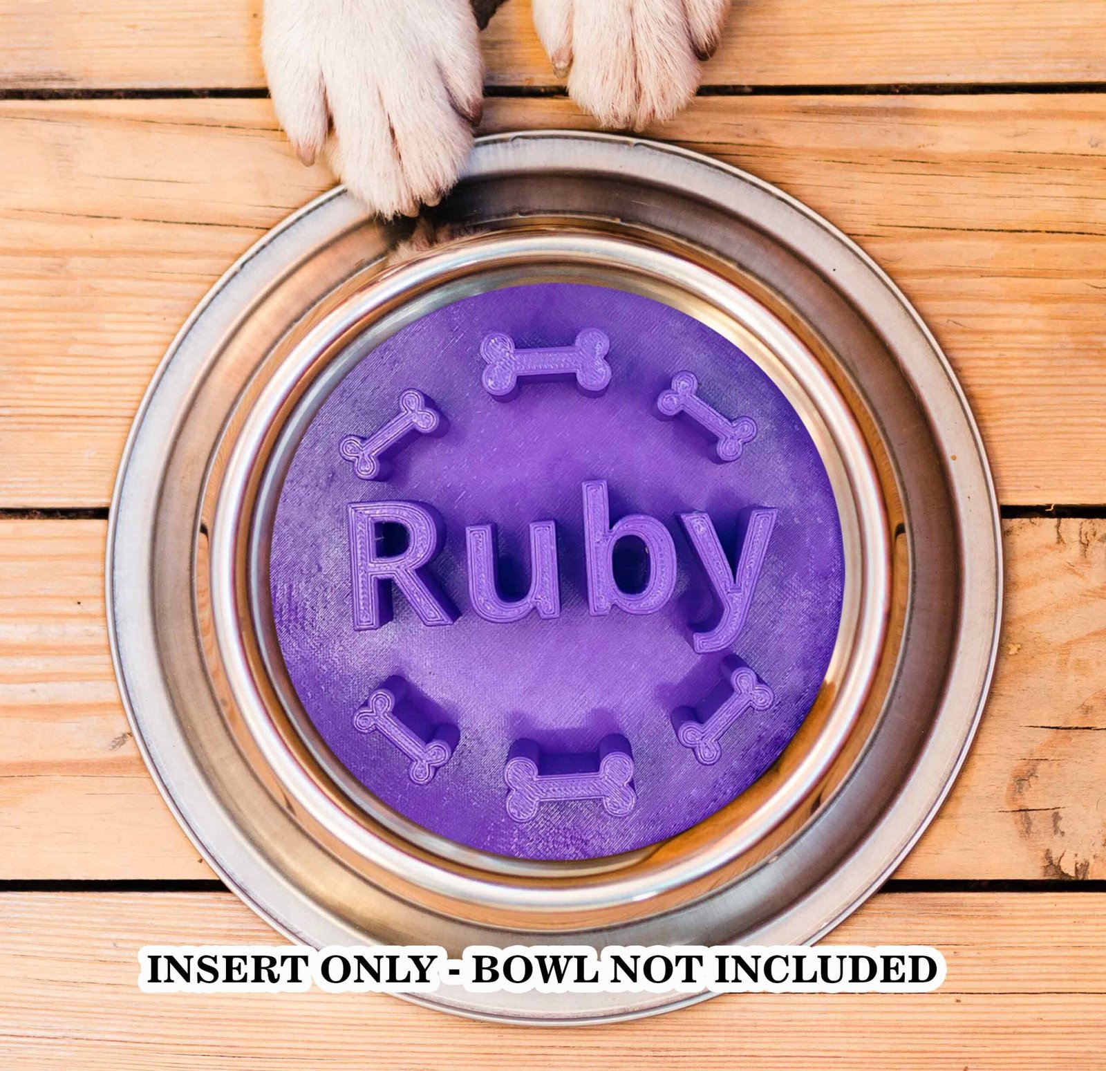 Personalized Slow Feeder Bowl Insert | Custom Dog Cat Dish