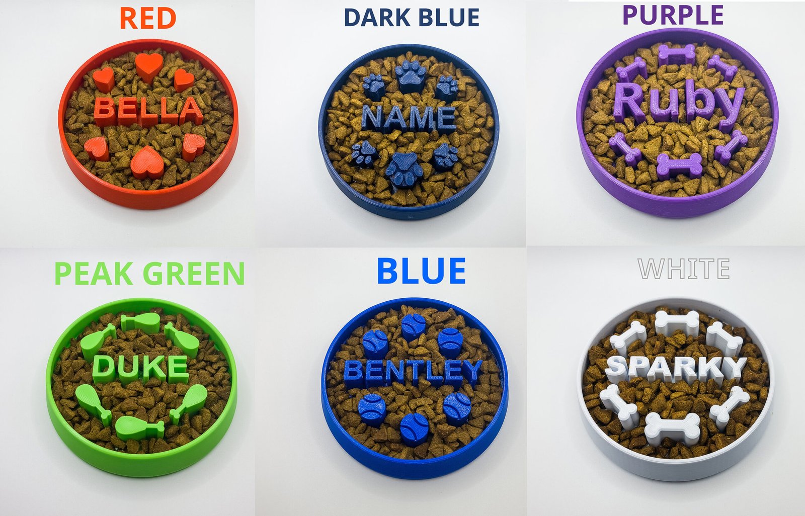 Custom Heart Slow Feeder dog bowl l Personalized Cat Dish Pets | Slow digestion | Fun Pup - Image 2
