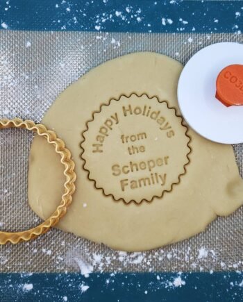 Personalized Christmas Cookie Cutter Stamp Set – Custom Family Name, 4 Festive Shapes