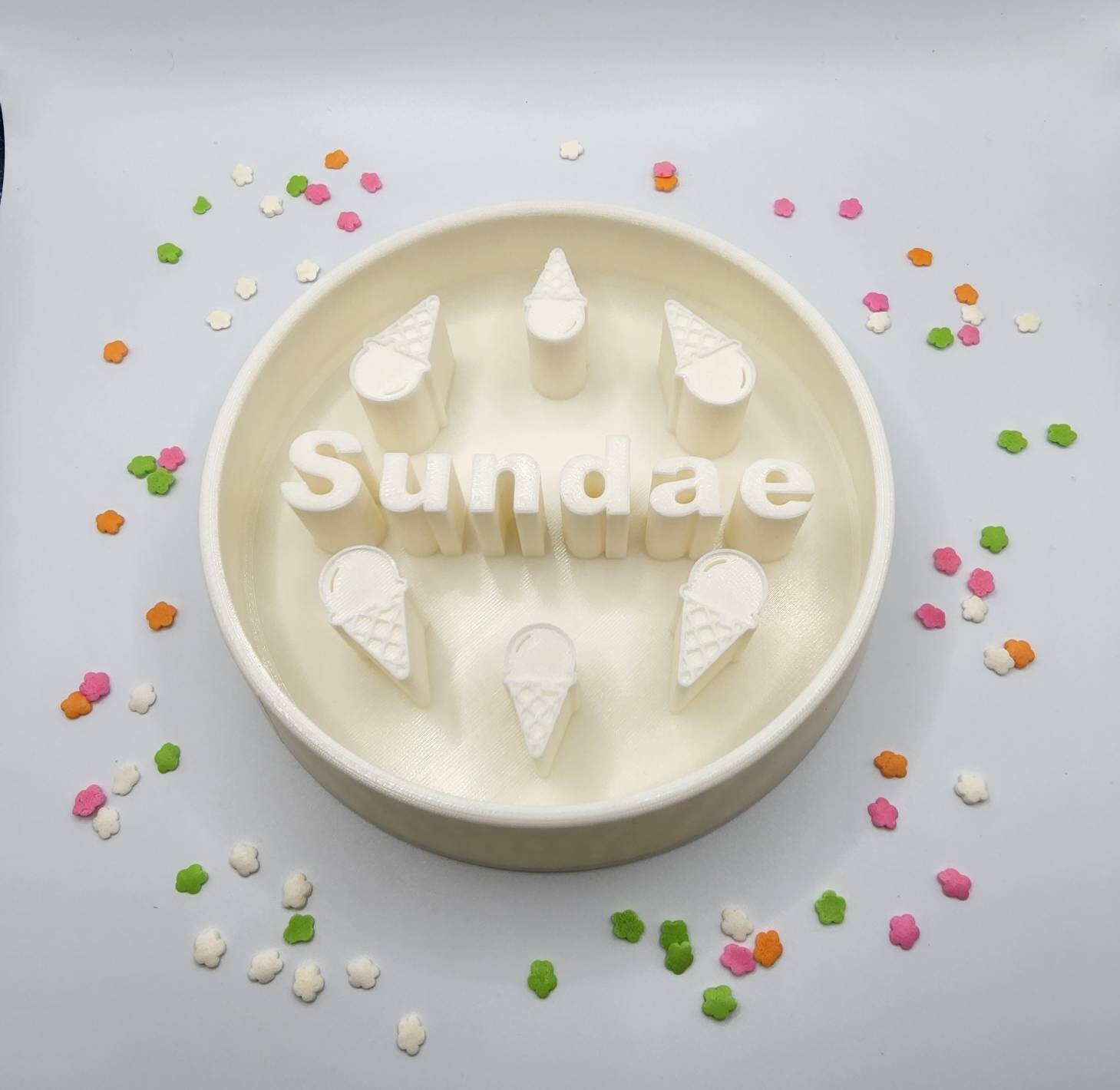 Personalized Ice Cream Cone Slow Feeder Dog Bowl – Custom Pet Dish - Image 3