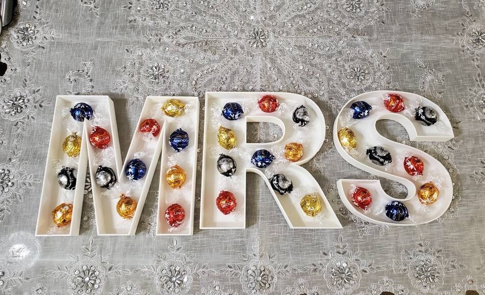 Personalized Wedding Letter Tray, Fillable Initial Charcuterie Box for Candy and Dessert Tables - Image 6