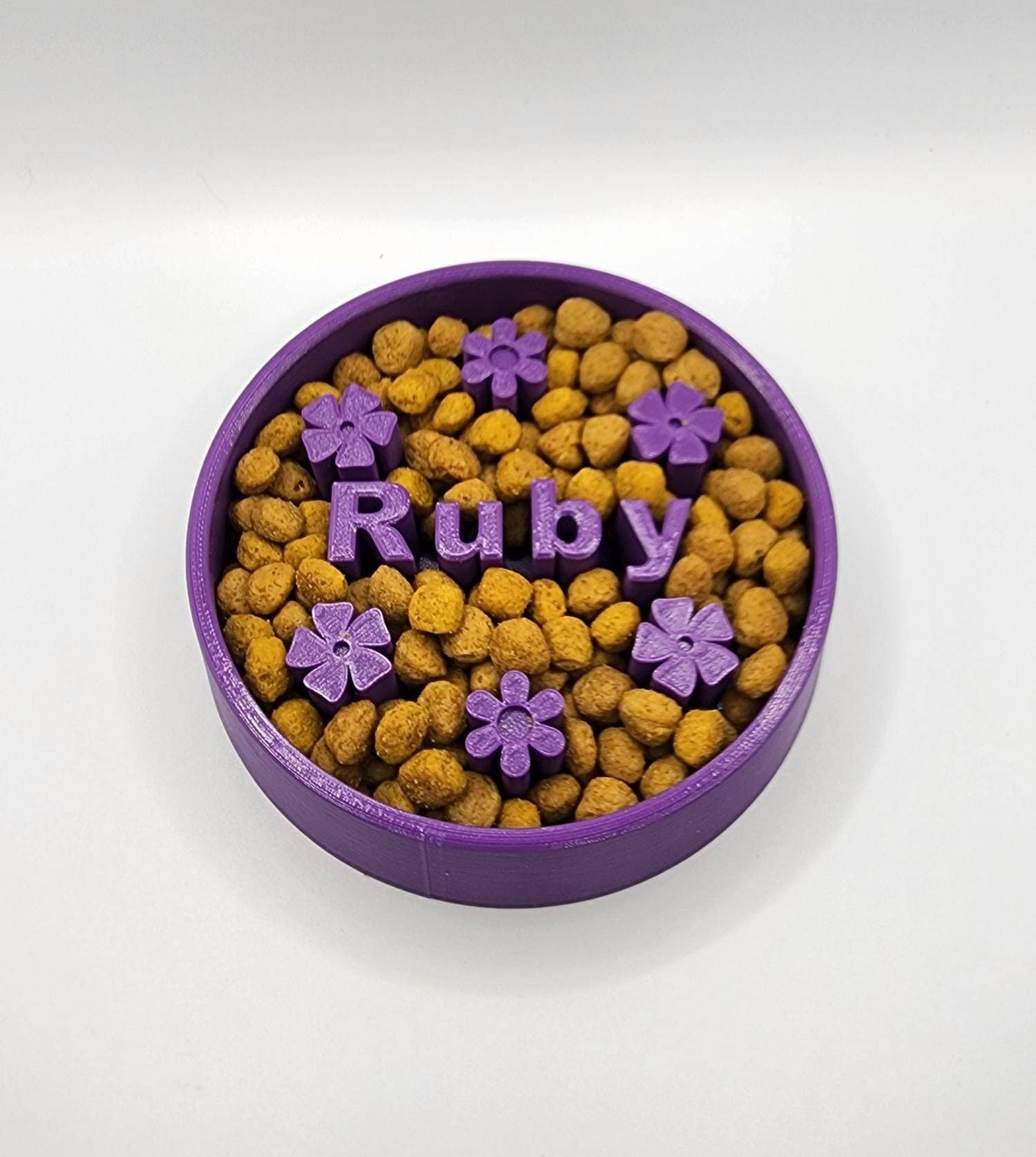 Personalized flower slow feeder pet bowl