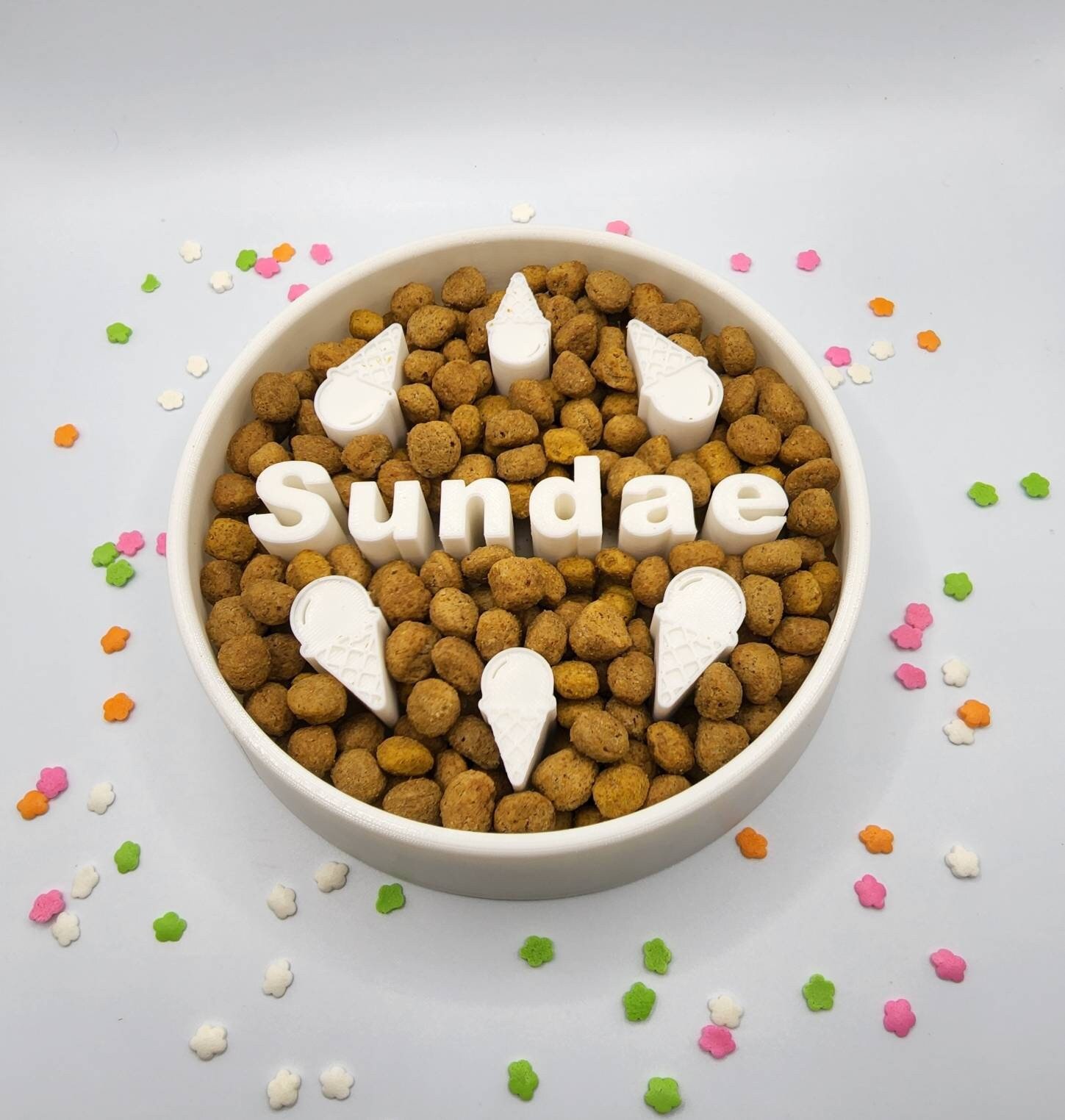 Personalized Ice Cream Cone Slow Feeder Dog Bowl – Custom Pet Dish - Image 4