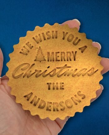 SHIPS FAST! Custom Merry Christmas Cookie Cutter and Name Embosser - Personalized Christmas Cookie Stamp -Family Name Embosser