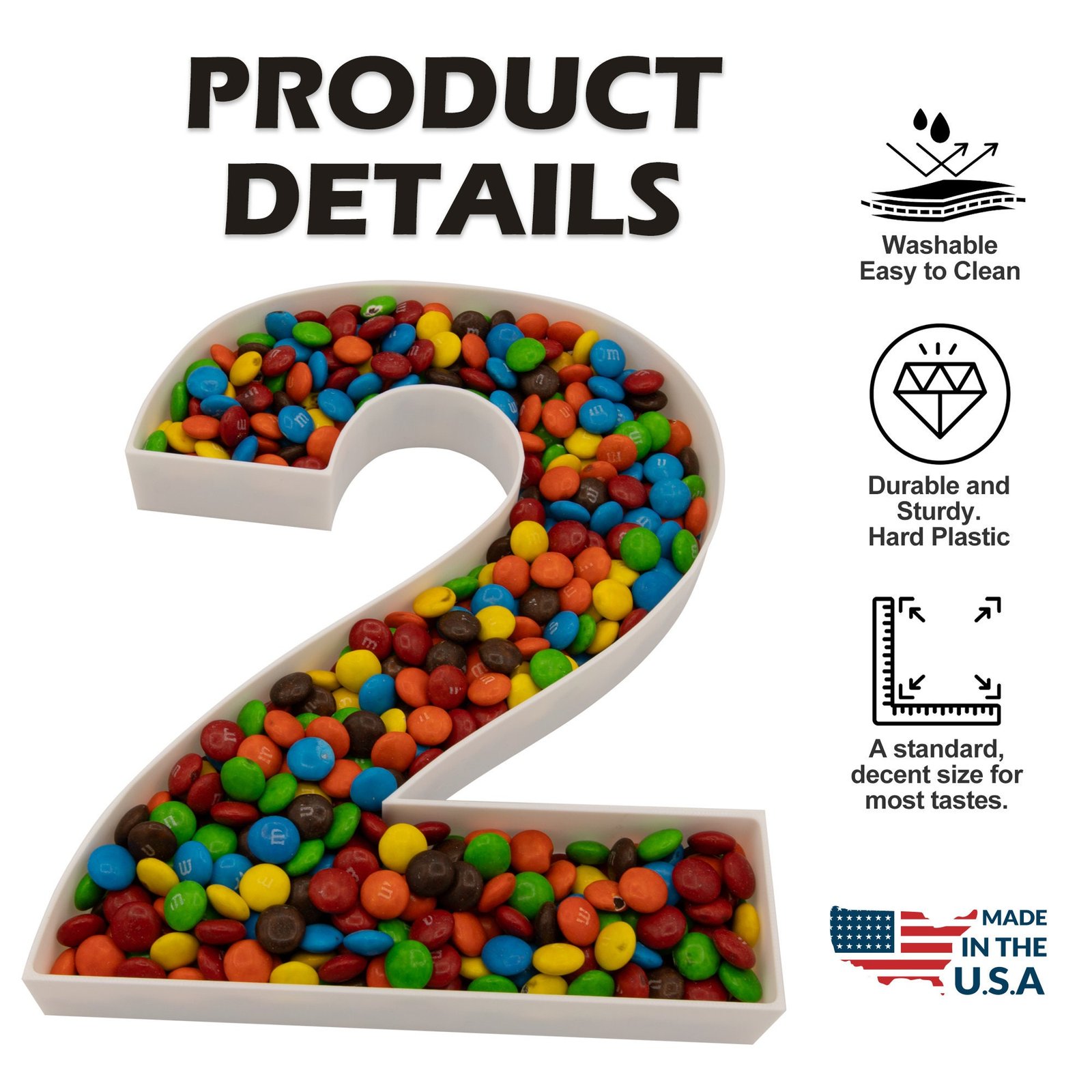 2026 Number Tray Kit (6″–13″) – Charcuterie Display for Treats, Candy, Cake Pops – Reusable, Hand‑Wash Party Décor PLASTIC Number Tray - Image 4