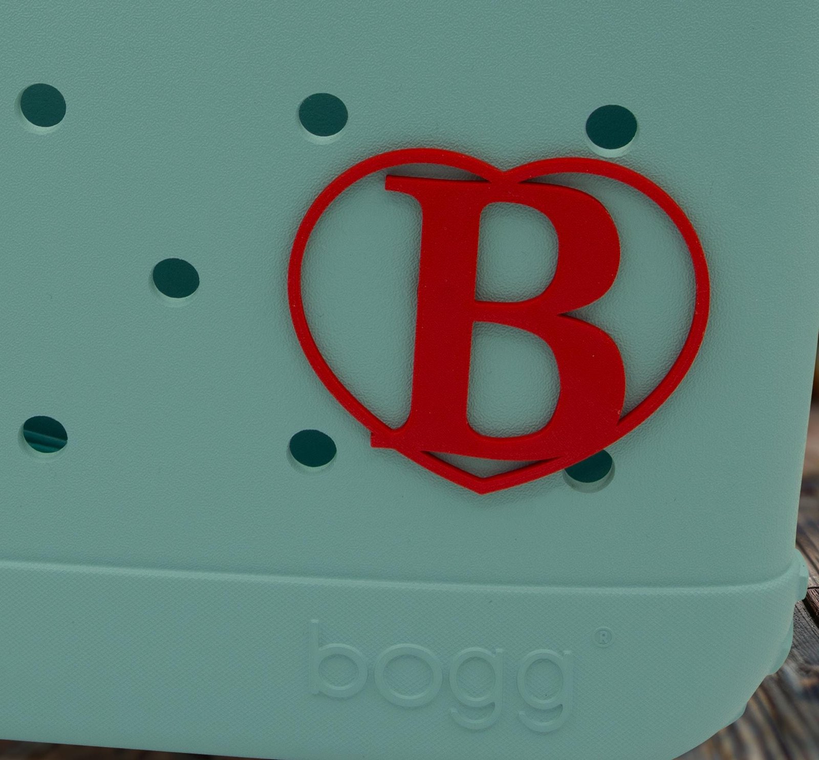 Personalized Heart Letter Charm for Bogg Bag, Beach Tote Accessory - Image 4