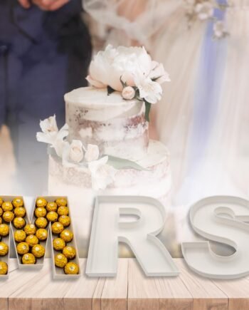 10" MRS Bridal Shower White Wedding Letter Box (KIT) - Perfect Tray Display for Treats, Charcuterie, Cake Pops, Candy, Chocolate, and More
