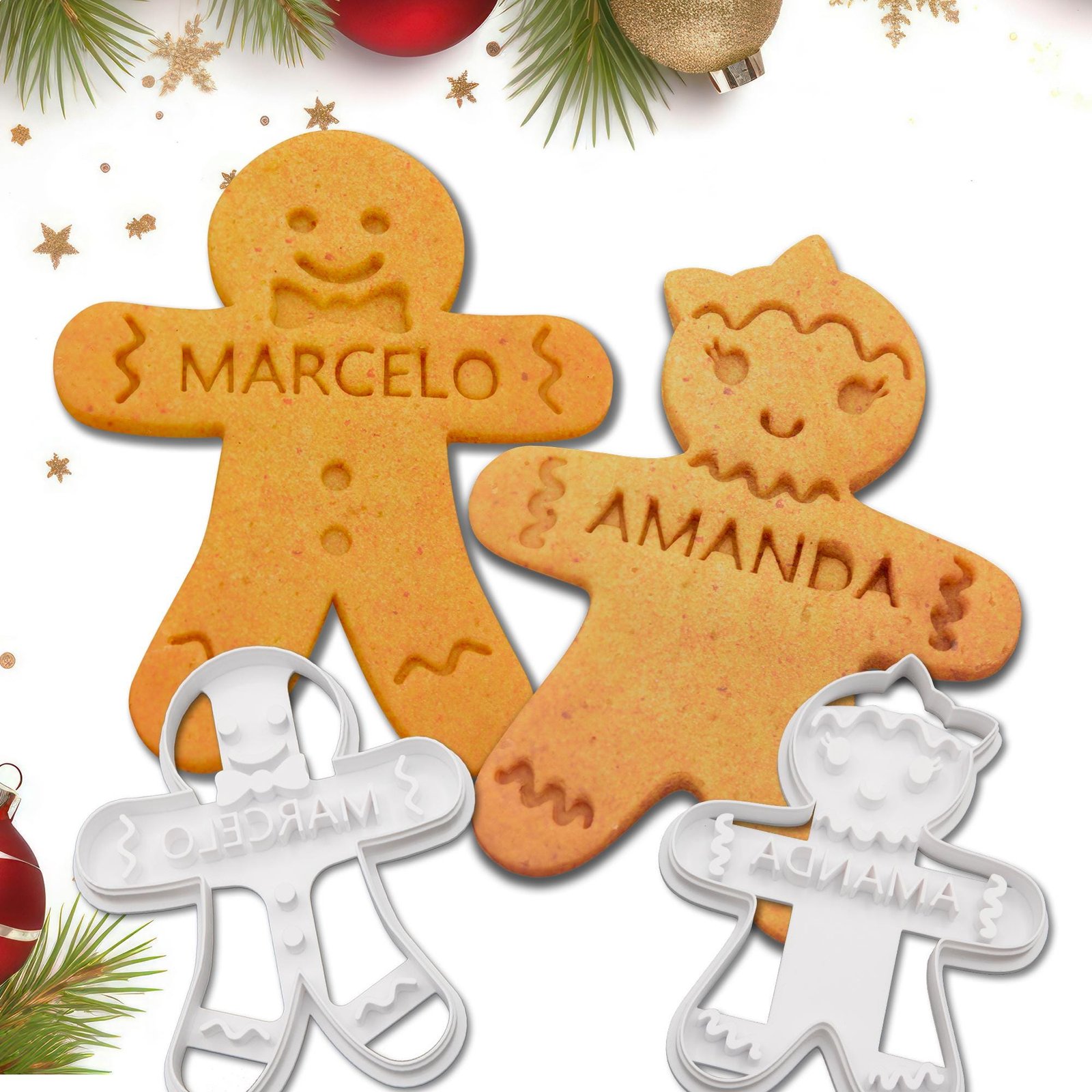 Personalized Gingerbread Cookie Cutter With Name – Custom Gingerbread Boy or Girl Stamp – Kids Christmas Cookie Cutter – Holiday Baking Gift - Image 5