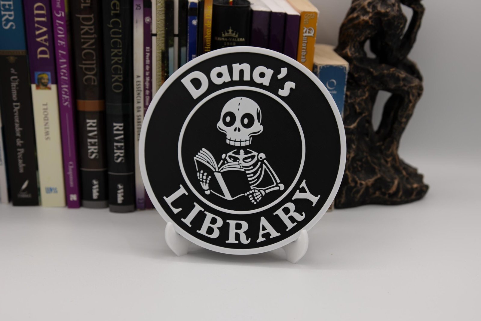 Personalized Library Sign, Custom Name Bookshelf Decor, 3D Printed Book Nook Sign with Stand, Gift for Book Lovers - Image 6