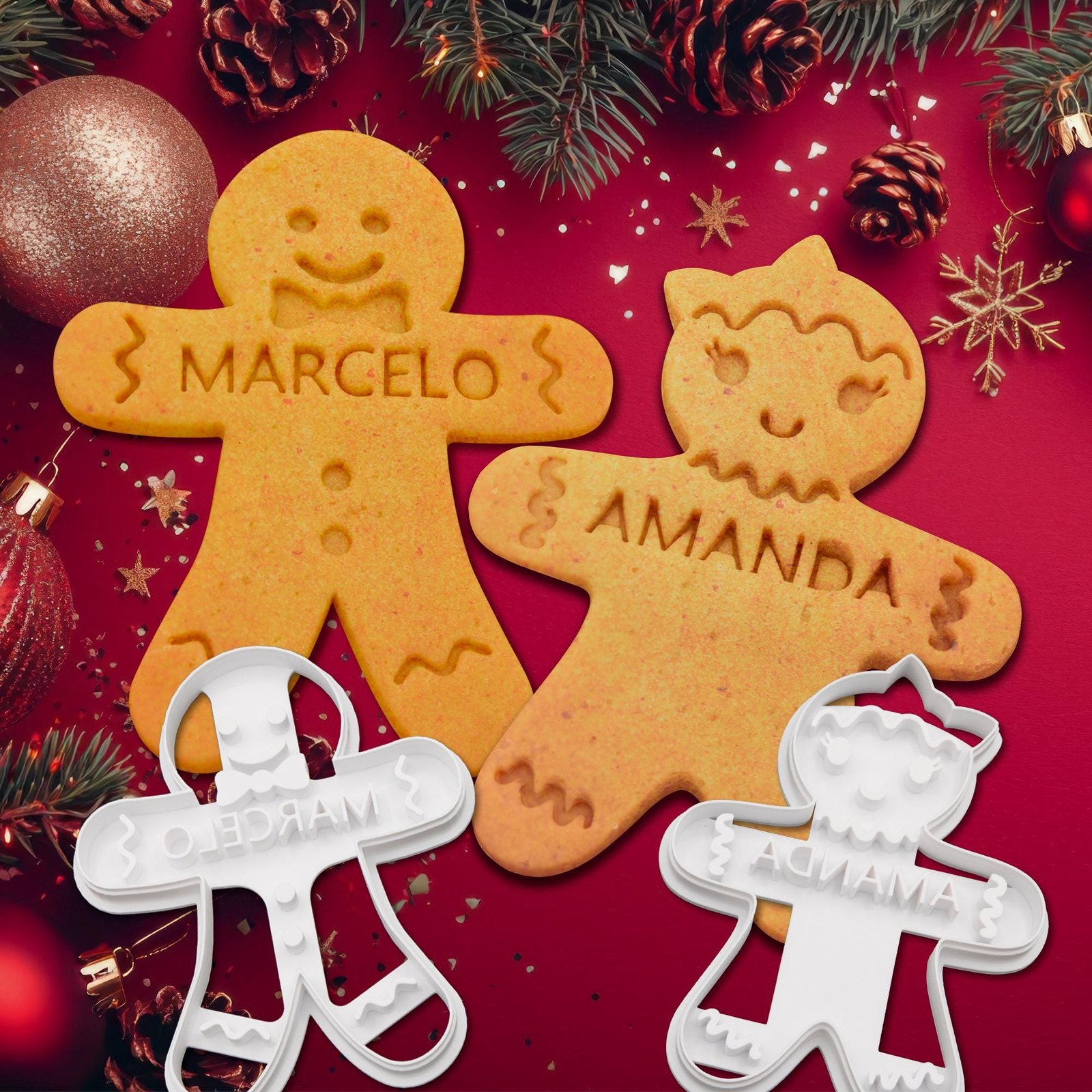Personalized Gingerbread Cookie Cutter With Name – Custom Gingerbread Boy or Girl Stamp – Kids Christmas Cookie Cutter – Holiday Baking Gift - Image 4