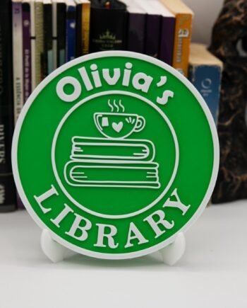 Library Sign for Book Lovers | Bookish Home & Office Decor | Wooden Wall Art for Reading Nook | Unique Gift Library Sign | Book decor