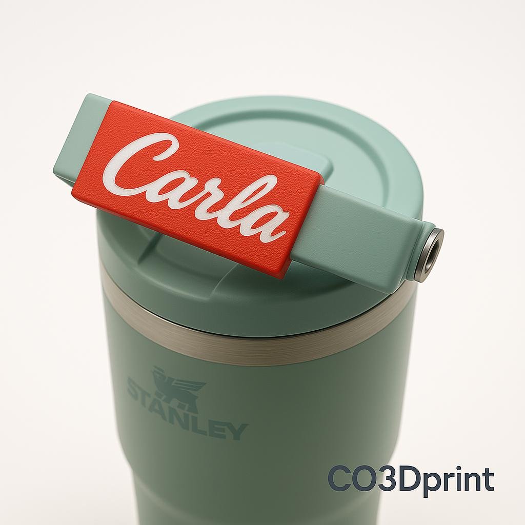 Personalized Stanley Tumbler Custom Handle Name Plate | 20oz & 30oz IceFlow Flip Straw | Handle Name Plate Snap-on Tumbler Lovers - Image 3