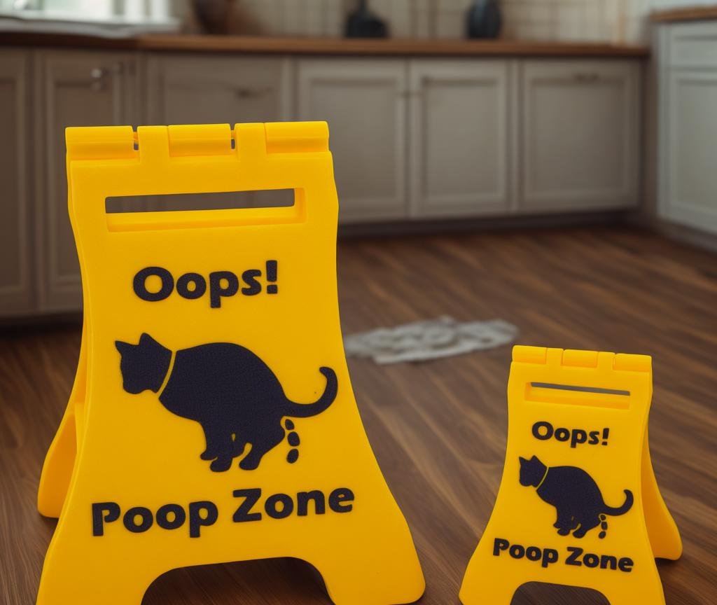 Mini Wet Floor Sign: Humorous Pet Accident Warning Decor