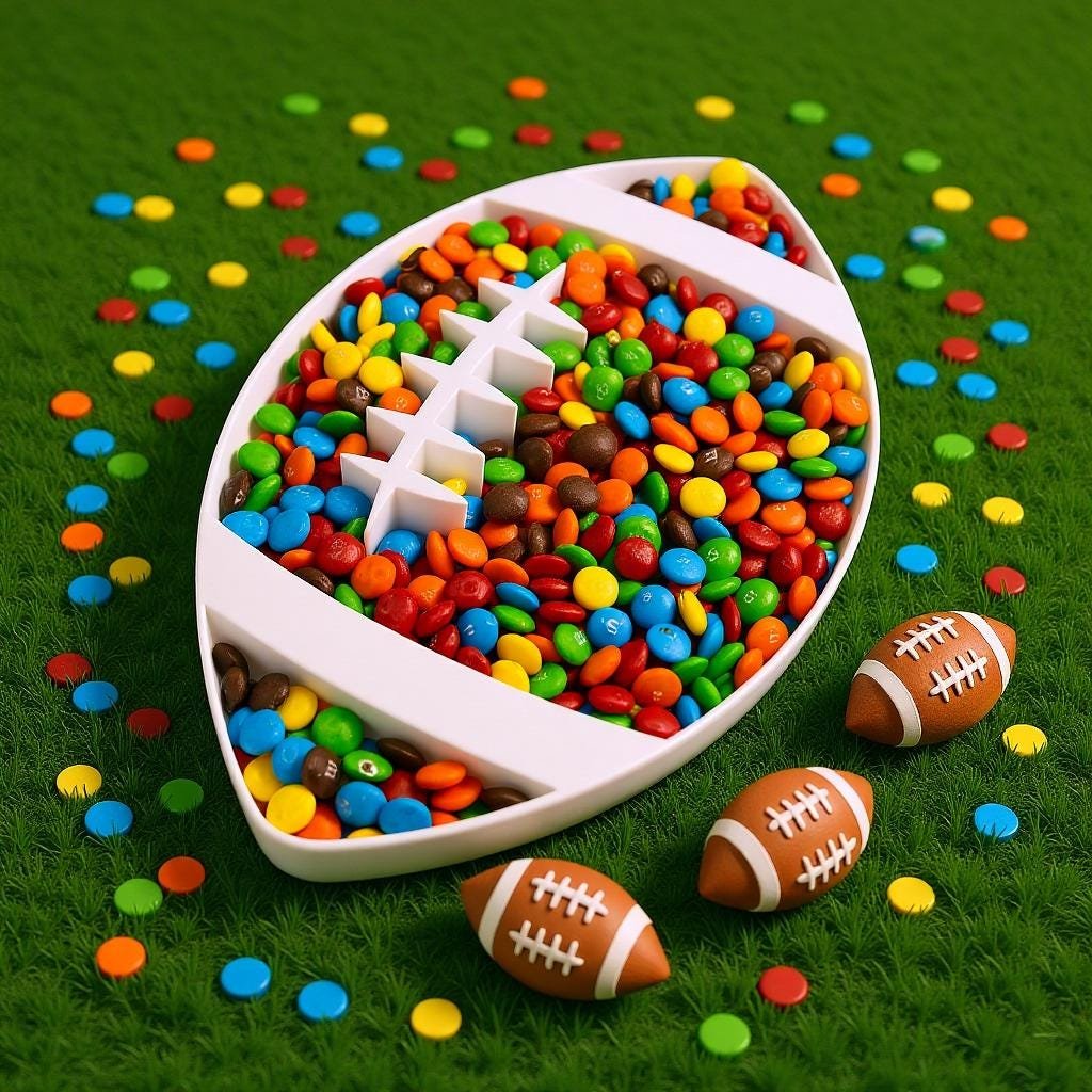 Football Charcuterie Tray, Game Day Snack Bowl, Tailgate Party Serving Dish
