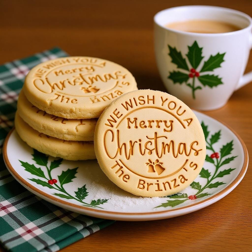 Personalized Christmas Cookie Stamp & Cutter, Custom Family Name, Four Shapes, Recipe included - Image 6