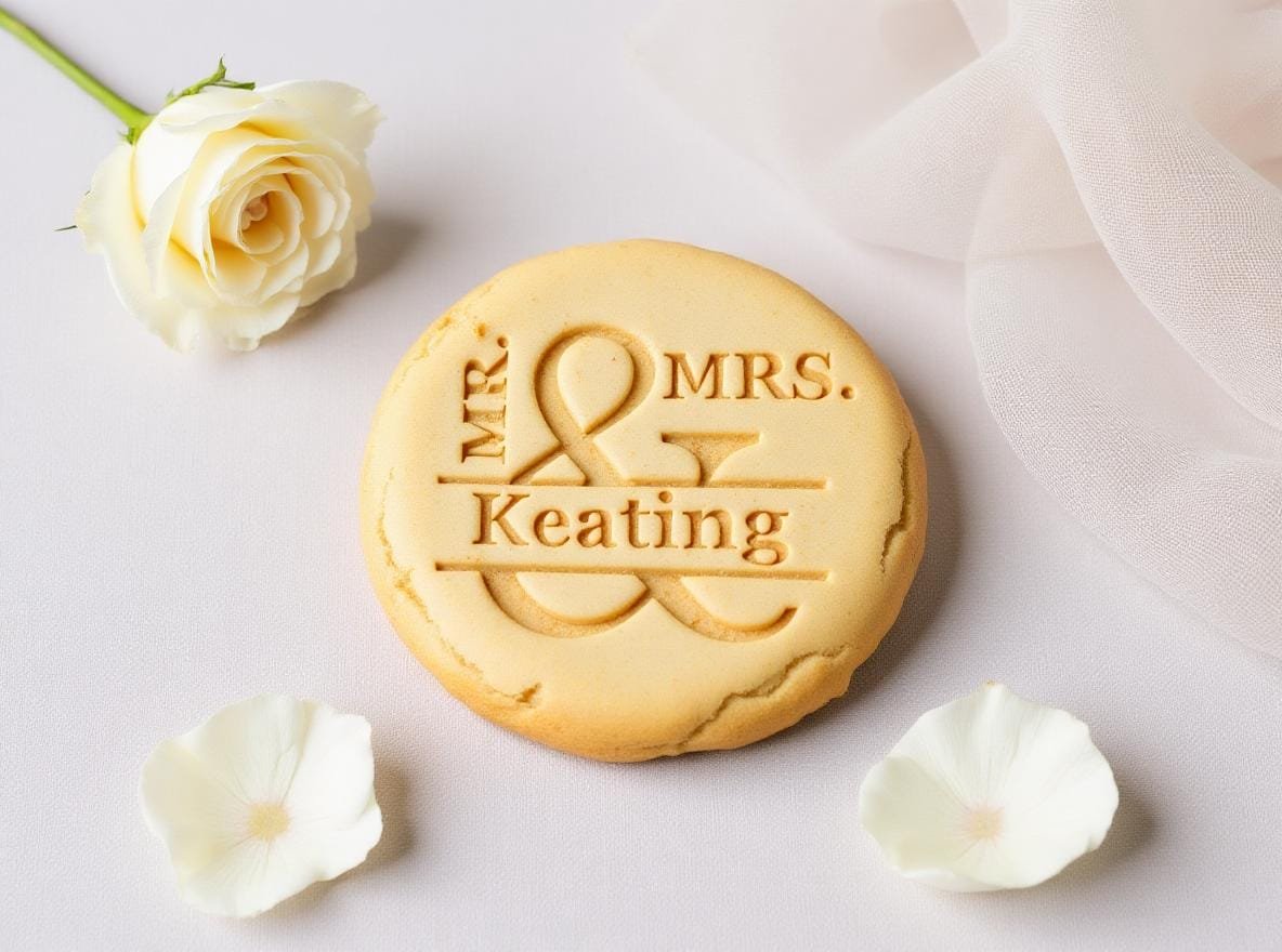 Personalized Mr & Mrs Wedding Cookie Stamp, Custom Name Fondant Embosser - Image 4