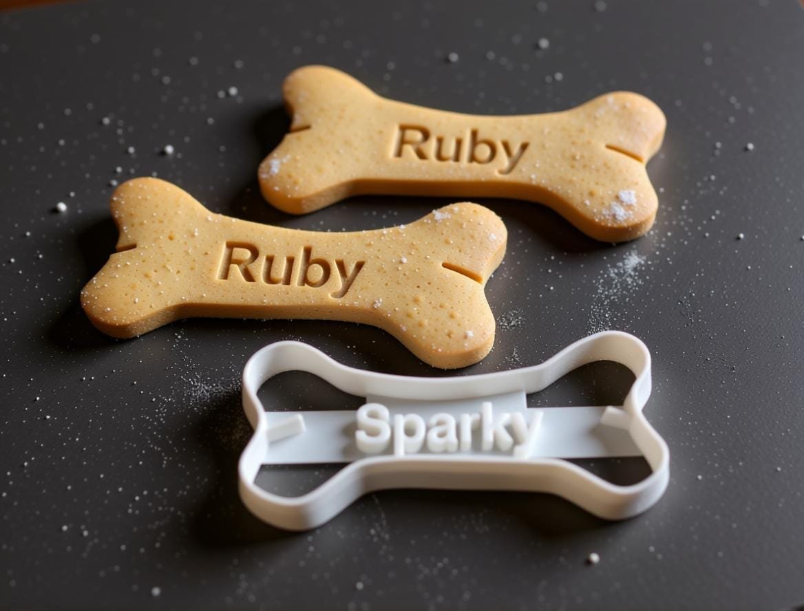 Personalized Dog Bone Cookie Cutter: Custom Pet Treat Baker - 3 Sizes