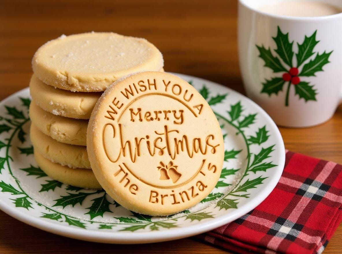 Personalized Christmas Cookie Stamp & Cutter, Custom Family Name, Four Shapes, Recipe included - Image 8