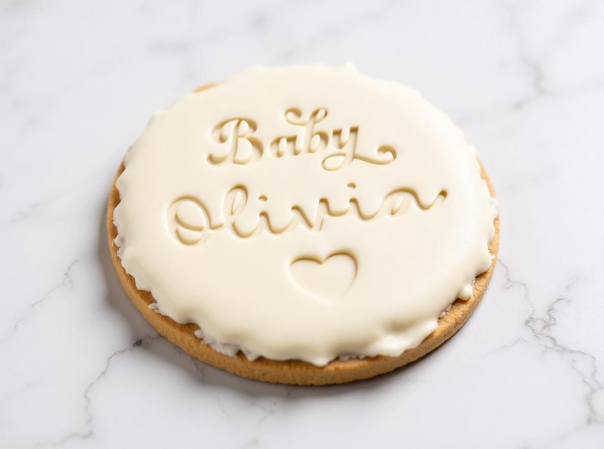 Personalized Baby Name Cookie Stamp and Cutter, Heart Design Baby Shower Fondant Embosser - Image 7