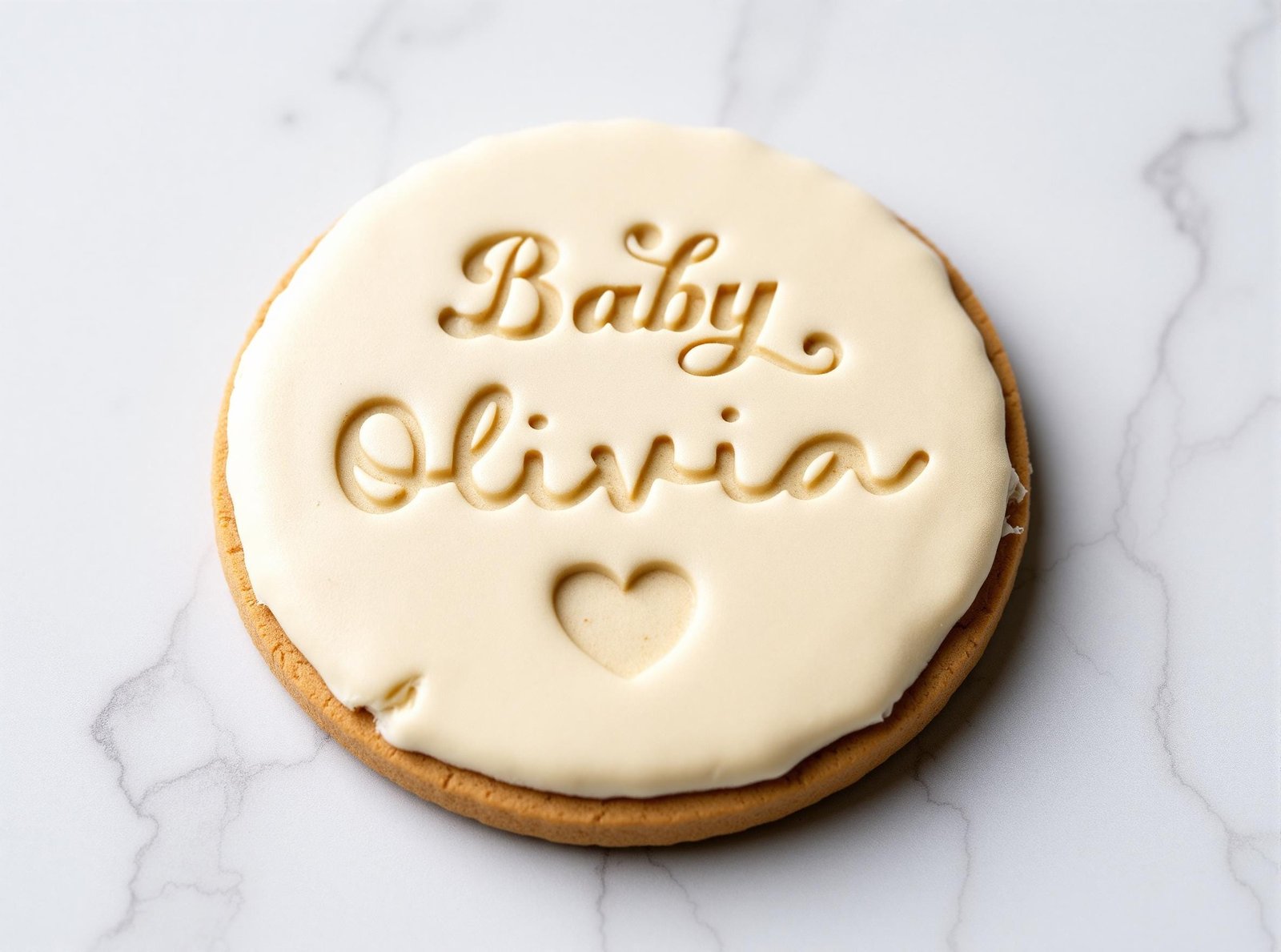 Personalized Baby Name Cookie Stamp and Cutter, Heart Design Baby Shower Fondant Embosser - Image 3