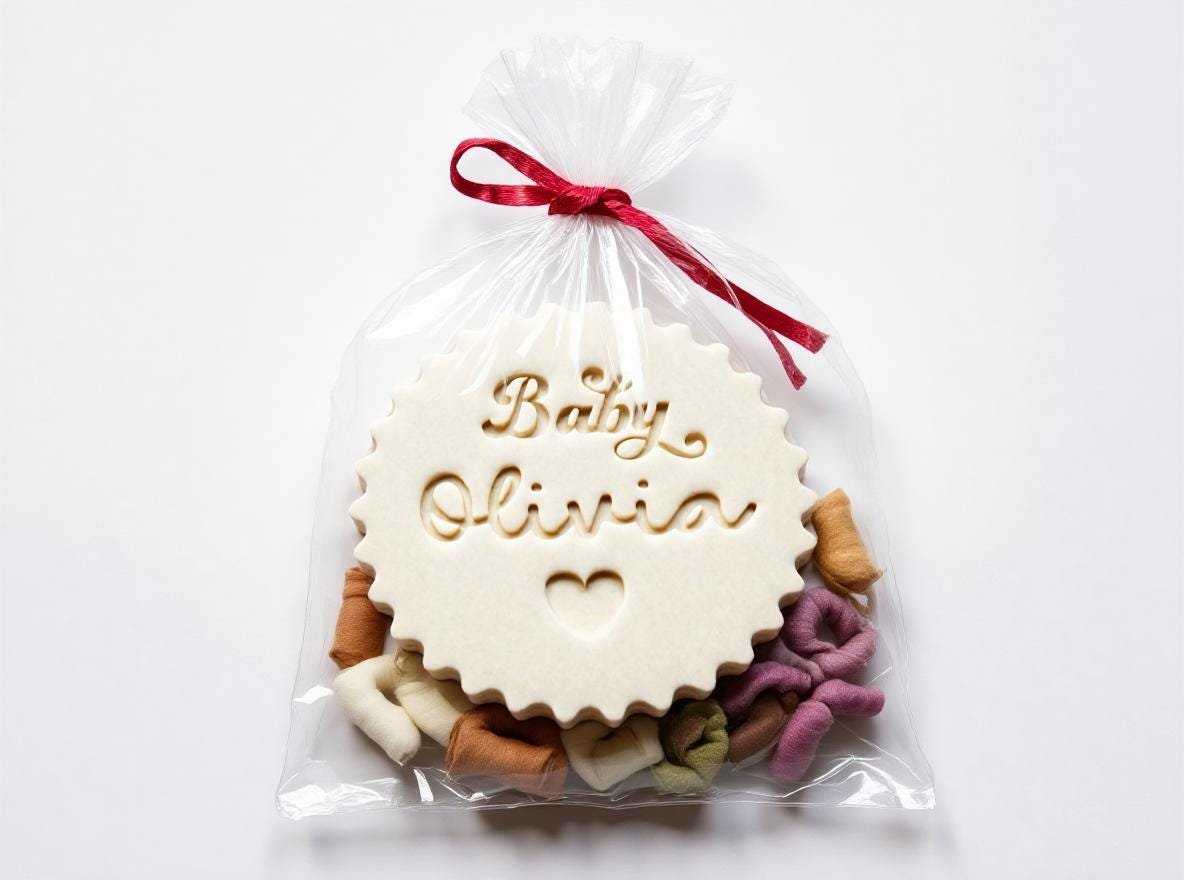 Personalized Baby Name Cookie Stamp and Cutter, Heart Design Baby Shower Fondant Embosser - Image 4