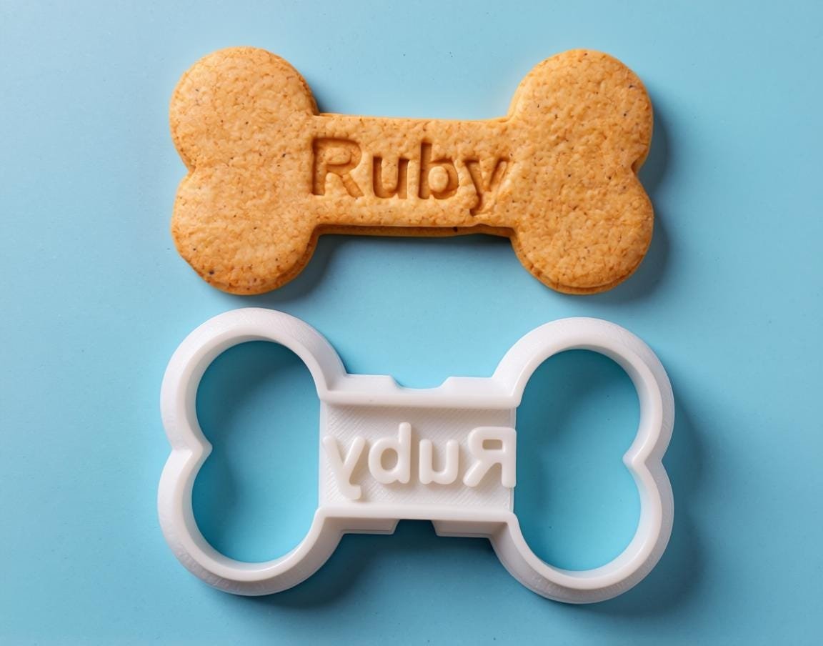 Custom Dog Bone Cookie Cutter, Pet Treat Stamp