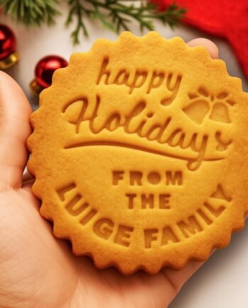 Custom Christmas Cookie Cutter & Stamp — Personalized Family Name Holiday Cookie Press — 3D Printed Cookie Cutter, Gift-Ready Baking Set