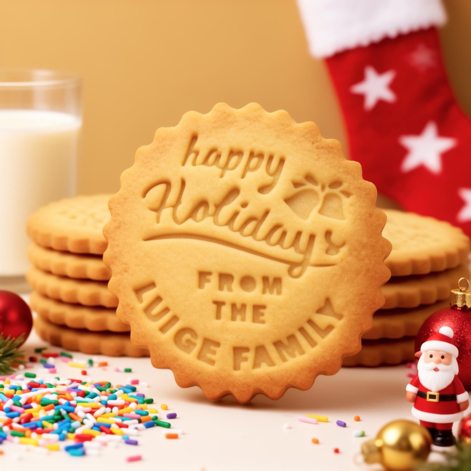 Custom Christmas Cookie Cutter & Stamp — Personalized Family Name Holiday Cookie Press — 3D Printed Cookie Cutter, Gift-Ready Baking Set - Image 3