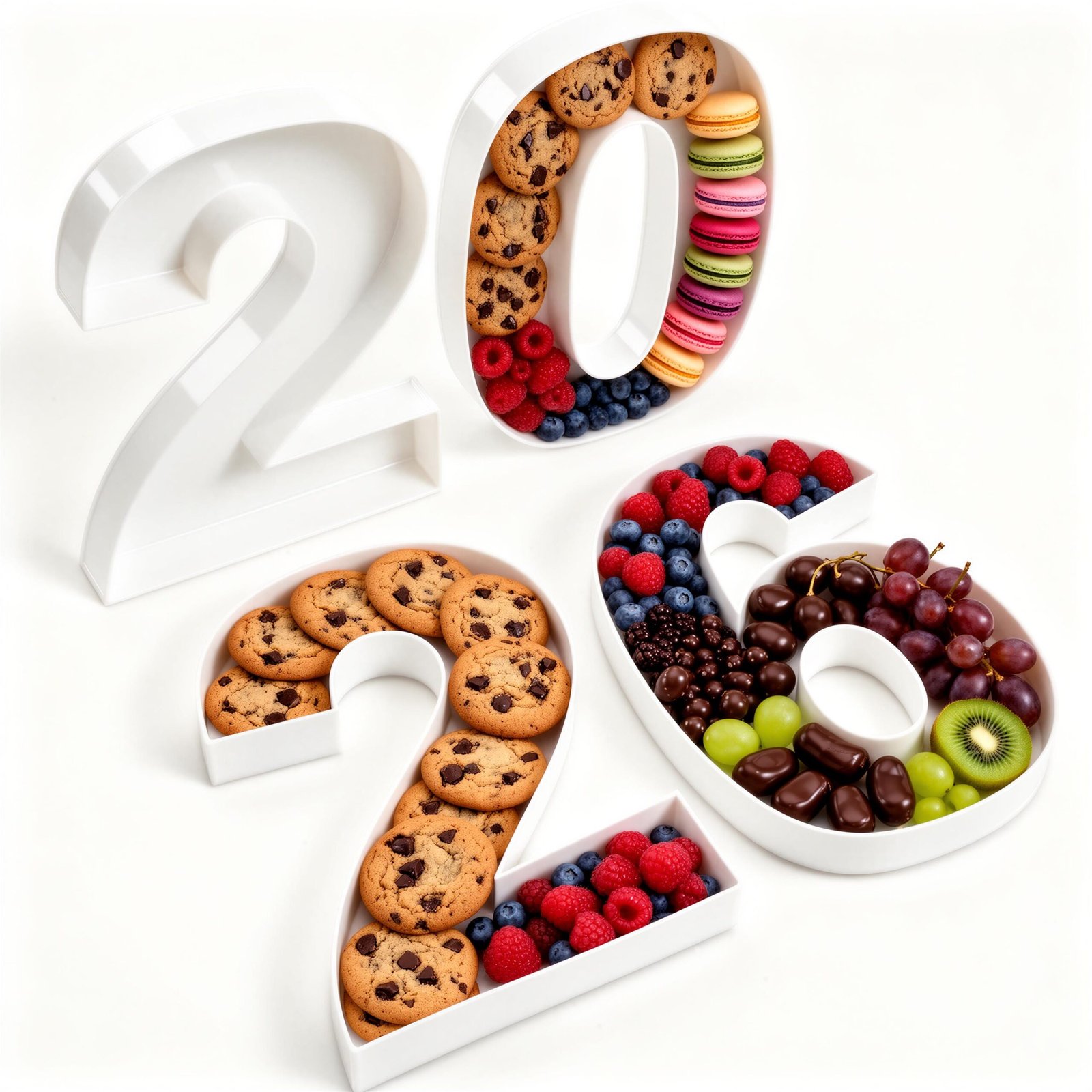 2026 Number Tray Kit (6″–13″) – Charcuterie Display for Treats, Candy, Cake Pops – Reusable, Hand‑Wash Party Décor PLASTIC Number Tray - Image 2