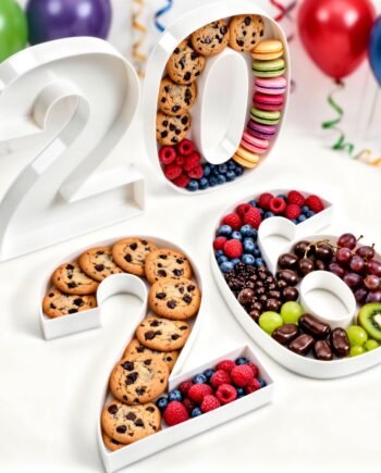 Number Charcuterie Board - 2026 Birthday Party Food Tray - Anniversary Number Trays