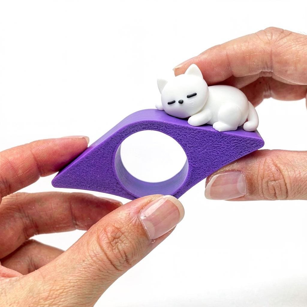 Chibi Cat Book Page Holder – Thumb Reading Accessory - Image 5