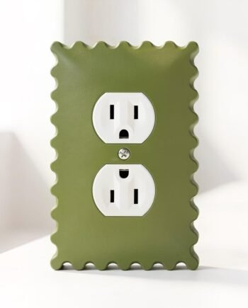 Pastel Scalloped Outlet Cover | 1-Gang Single Outlet Plate | Nursery Wall Decor | Kids Room & Playroom | Decorative Wall Plate