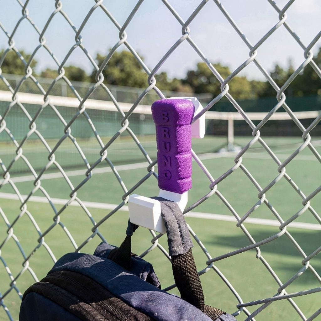 Personalized Tennis Bag Hook – Tennis Racket Fence Hanger – Custom Sports Gear Accessory - Racket Handle Design - Image 3