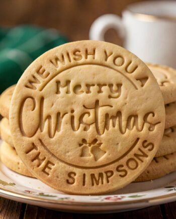 Personalized Christmas Cookie Stamp & Cutter, Custom Family Name, Four Shapes, Recipe included