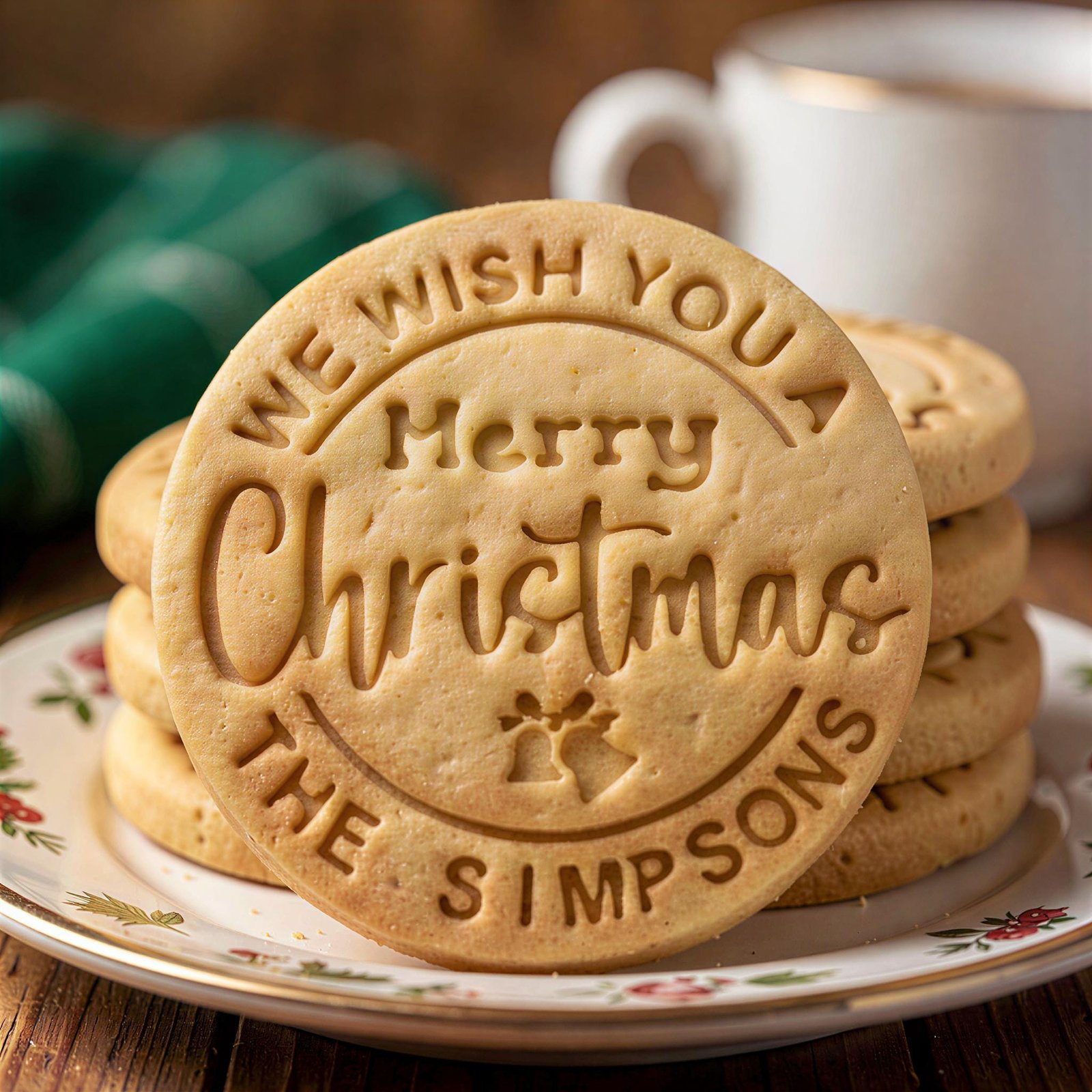 Personalized Christmas Cookie Stamp & Cutter, Custom Family Name, Four Shapes, Recipe included
