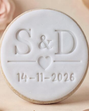 Personalized Wedding Cookie Stamp, Custom Initials Date Embosser, Bridal Shower Cutter