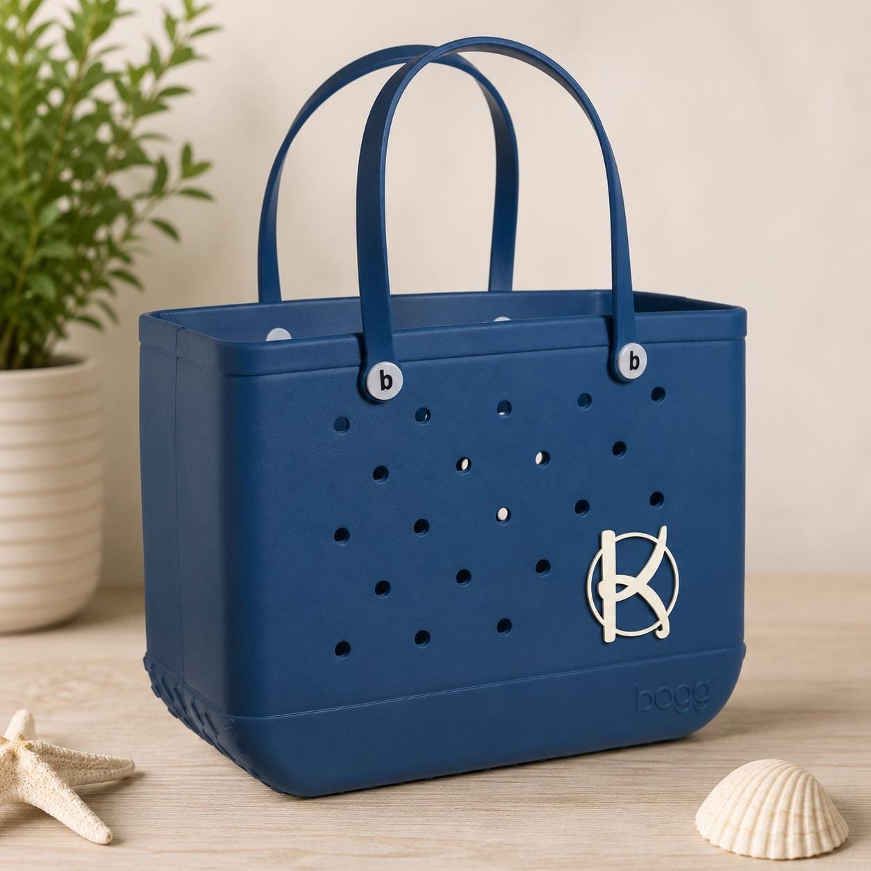 Personalized 3D-Printed Circle Monogram Charm Compatible with Bogg Bag: 4-Inch Initial