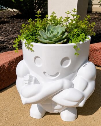 Muscle Man Planter, Funny Gym Decor, 3D Printed Succulent Pot, Gift for Fitness Lovers