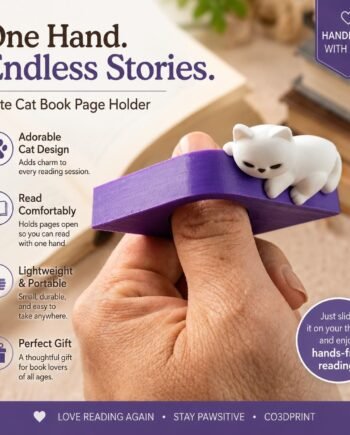 Chibi Cat Book Page Holder – Thumb Reading Accessory