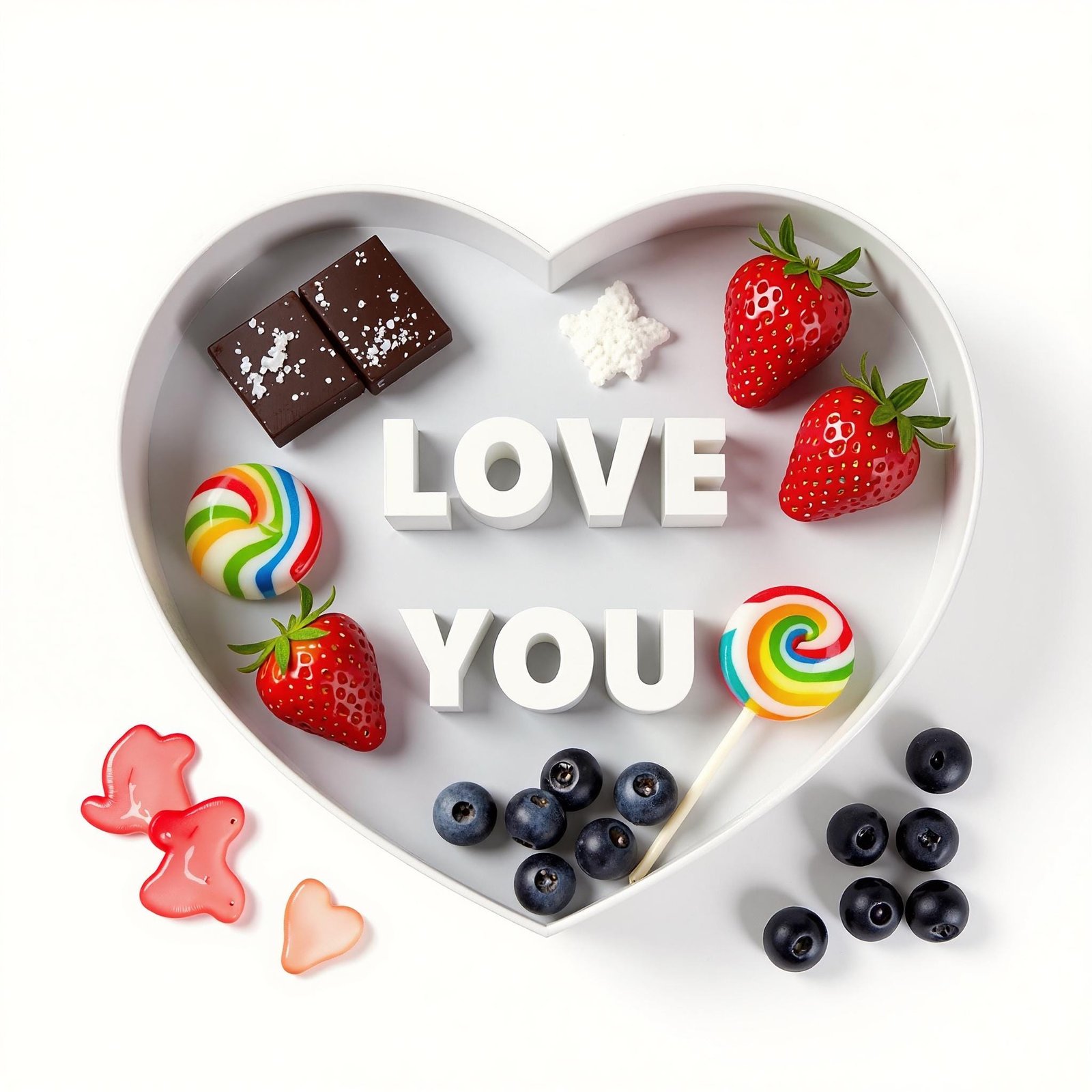 Personalized Heart Charcuterie Tray, Custom Name Candy and Dessert Display - Image 4