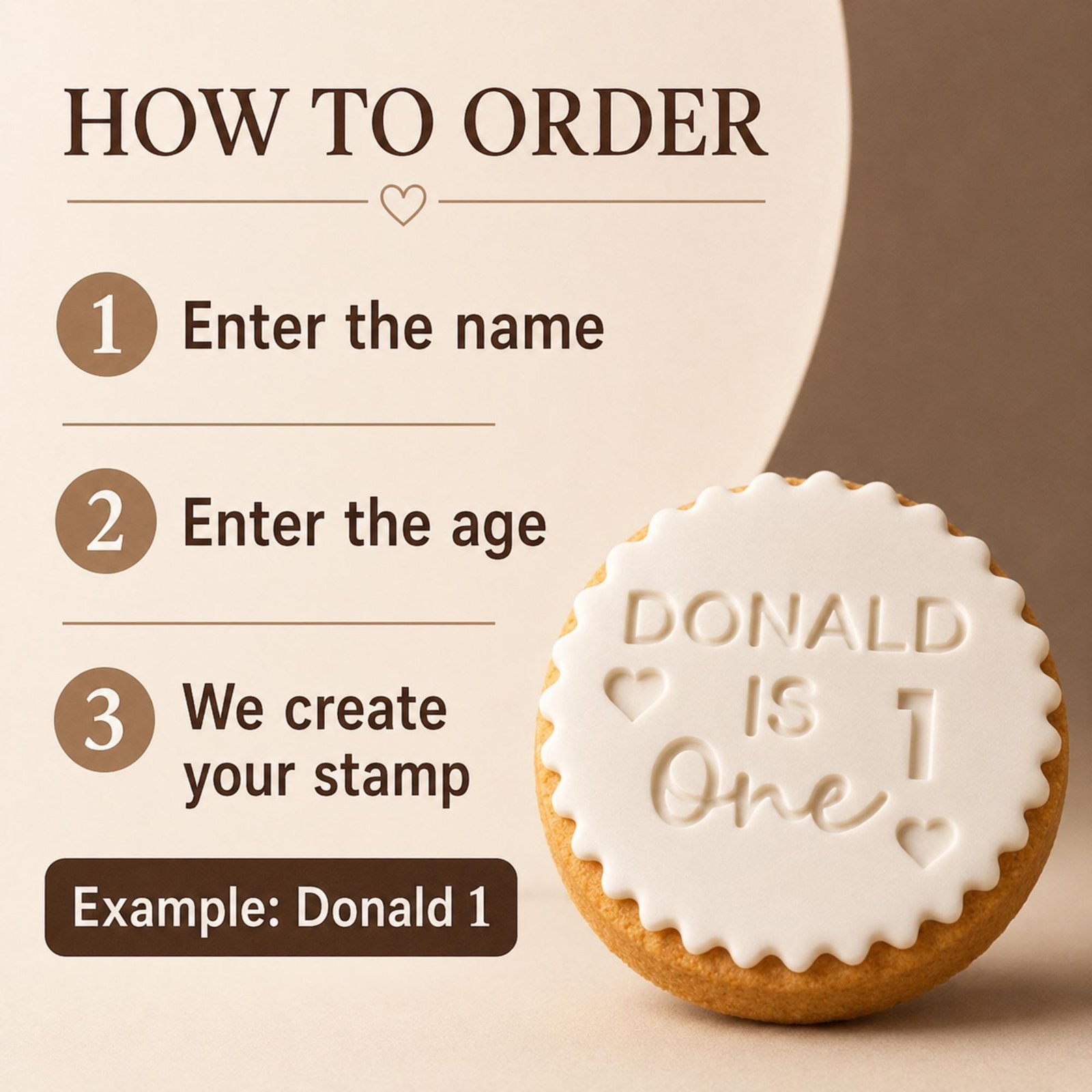 Personalized Cookie Stamp, Custom Name and Age Biscuit Embosser for Birthday Treats and Fondant - Image 3