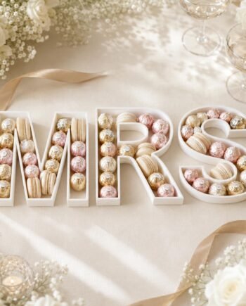 Personalized Wedding Letter Tray, Fillable Initial Charcuterie Box for Candy and Dessert Tables