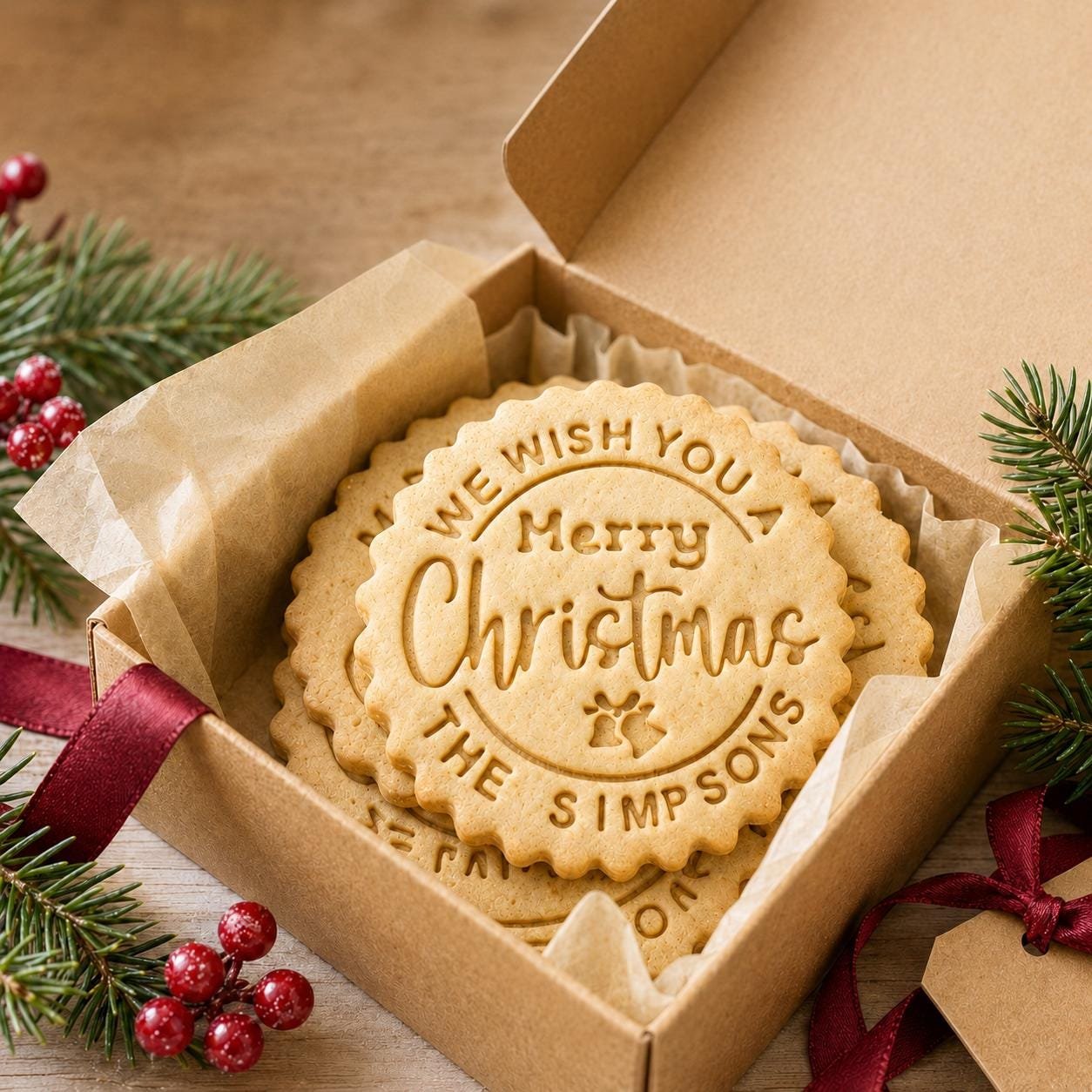 Personalized Christmas Cookie Stamp and Cutter, 3-Inch Custom Family Name Embosser - Image 7