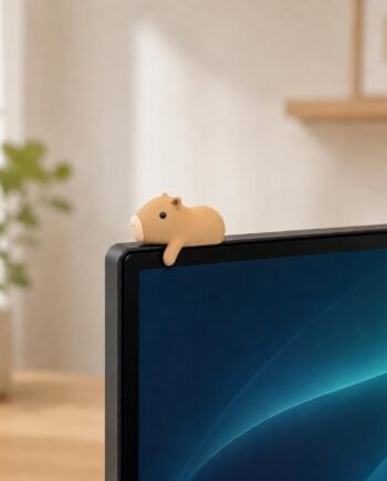 3D Printed Capybara Monitor Buddy, Tan Computer Screen Topper, Desk Decor
