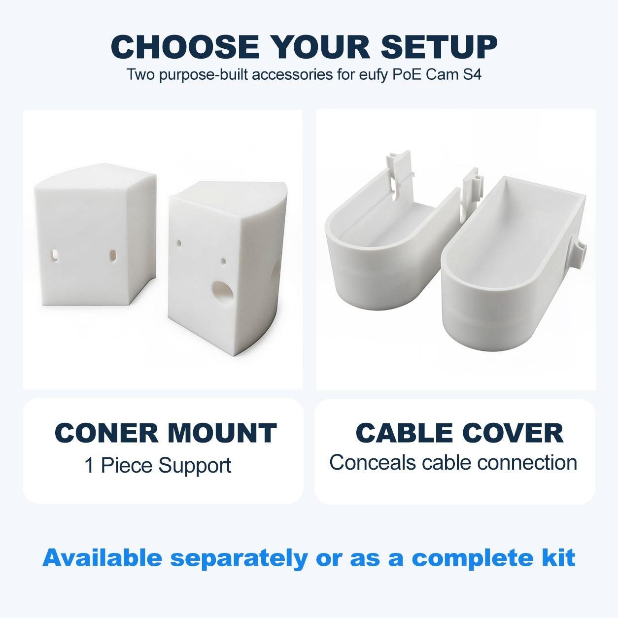 Eufy PoE Cam S4 Corner Mount & Cable Cover, Outdoor Wall Support Bracket, S4 Max Camera Accessory - Image 9