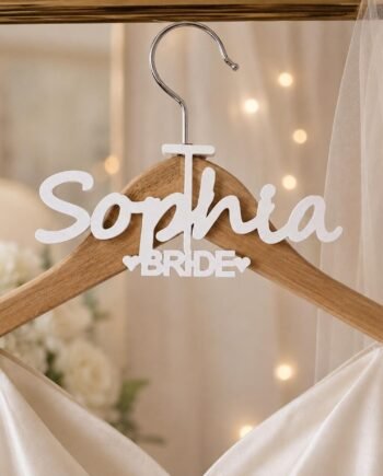 Personalized Wedding Dress Hanger Attachment, Custom Bride or Bridesmaid Name Tag