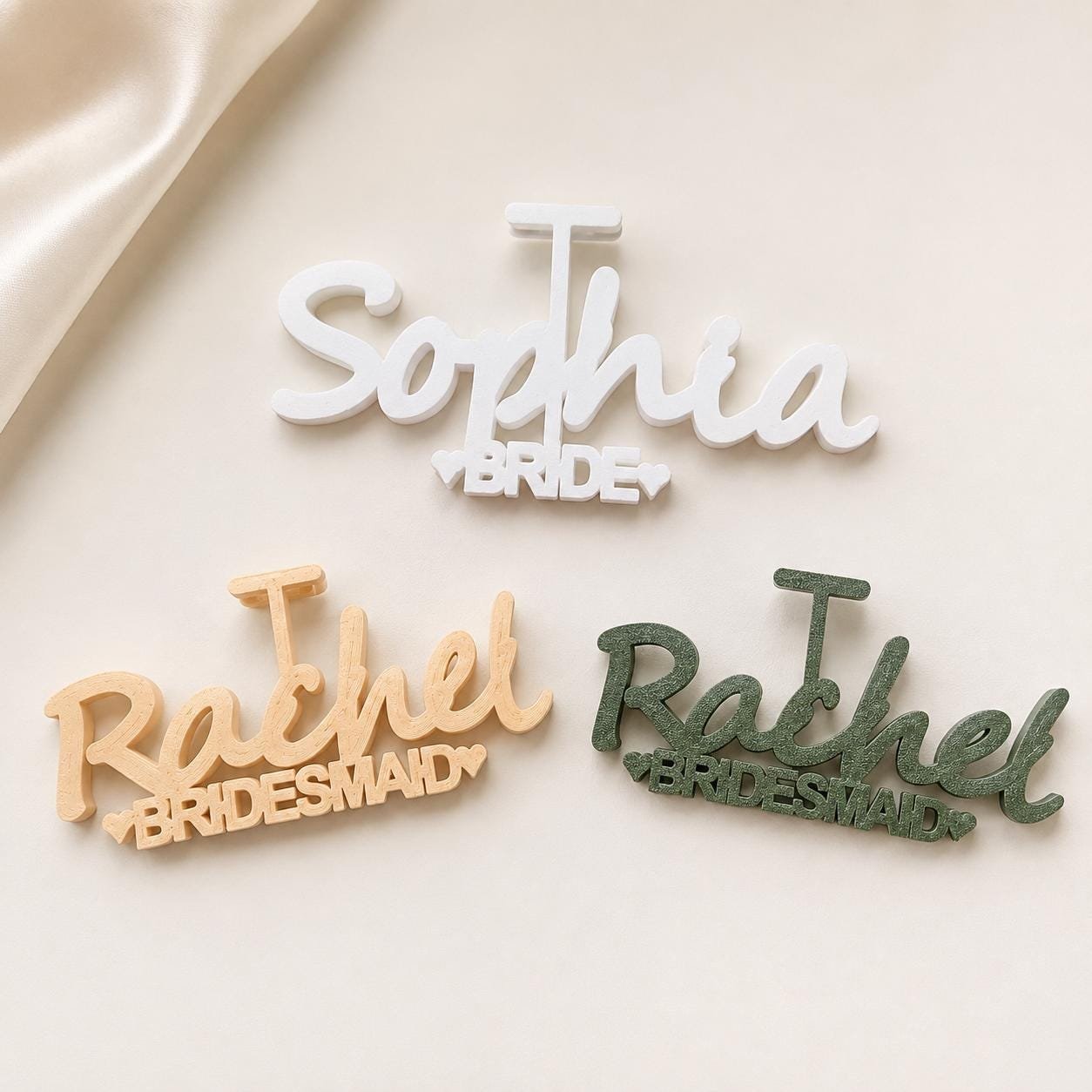 Personalized Wedding Dress Hanger Attachment, Custom Bride or Bridesmaid Name Tag - Image 4